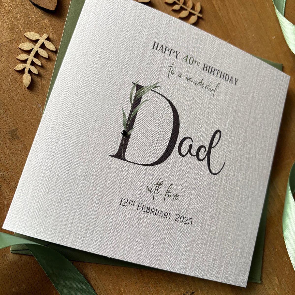Personalised Birthday Card - Black Botanical Name - photo 2