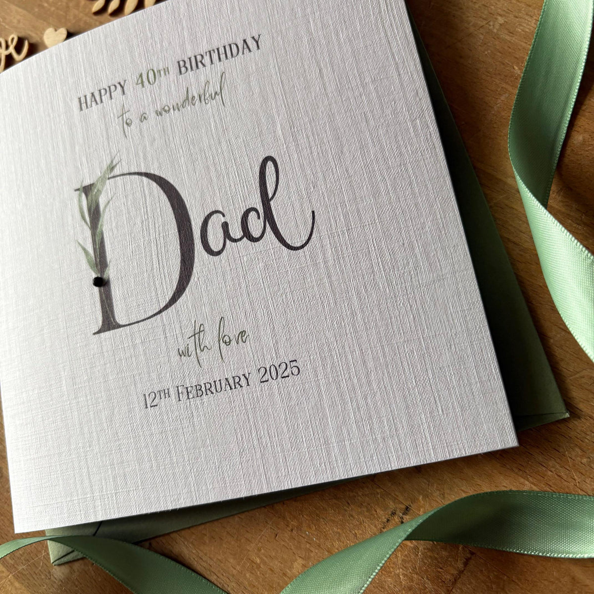 Personalised Birthday Card - Black Botanical Name - photo 3