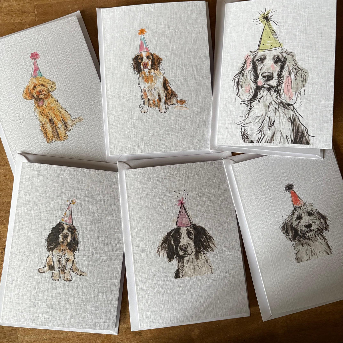 Watercolour Spaniel Notelets - Six Celebration Designs - photo 1