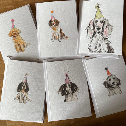 Watercolour Spaniel Notelets - Six Celebration Designs - photo 1