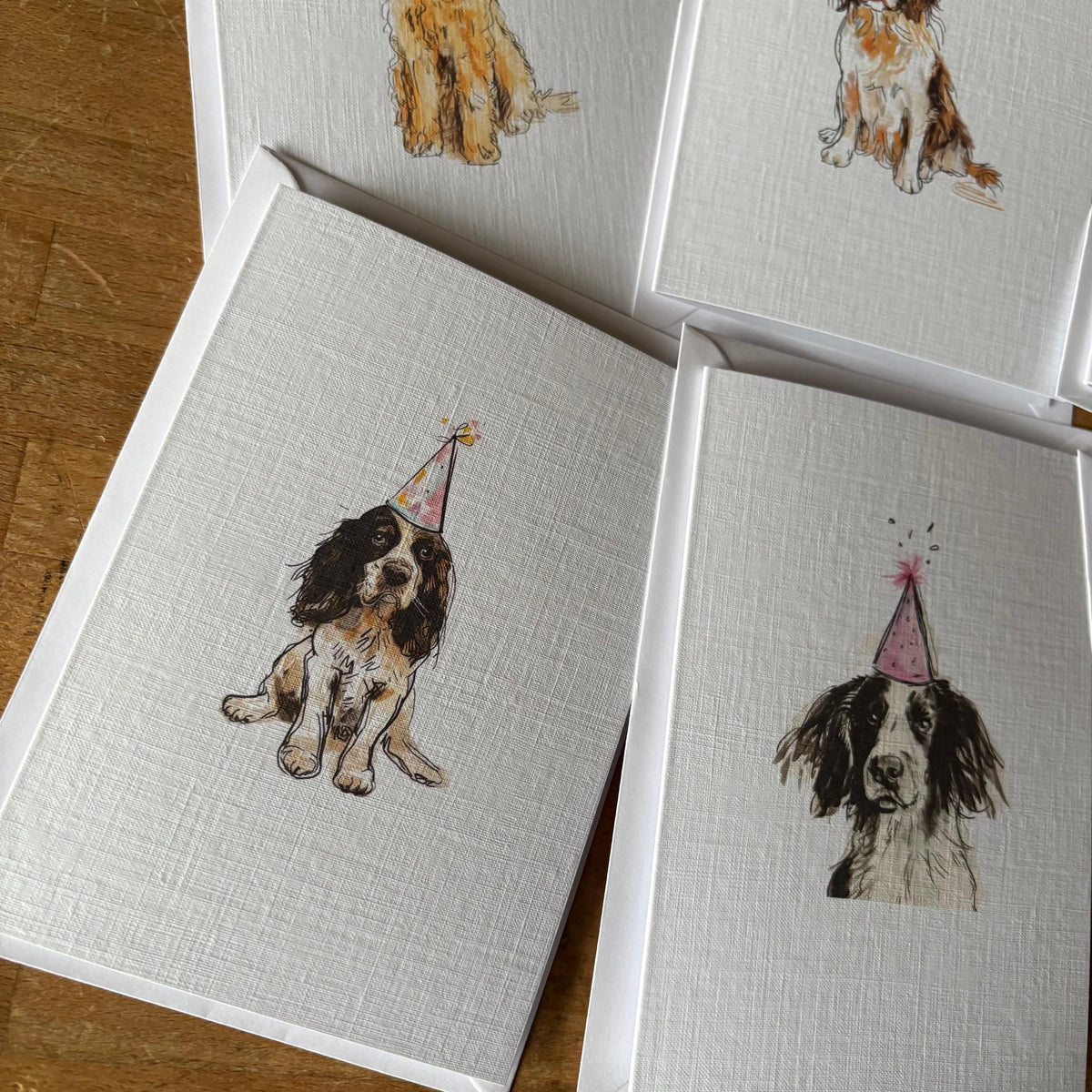 Watercolour Spaniel Notelets - Six Celebration Designs - photo 2