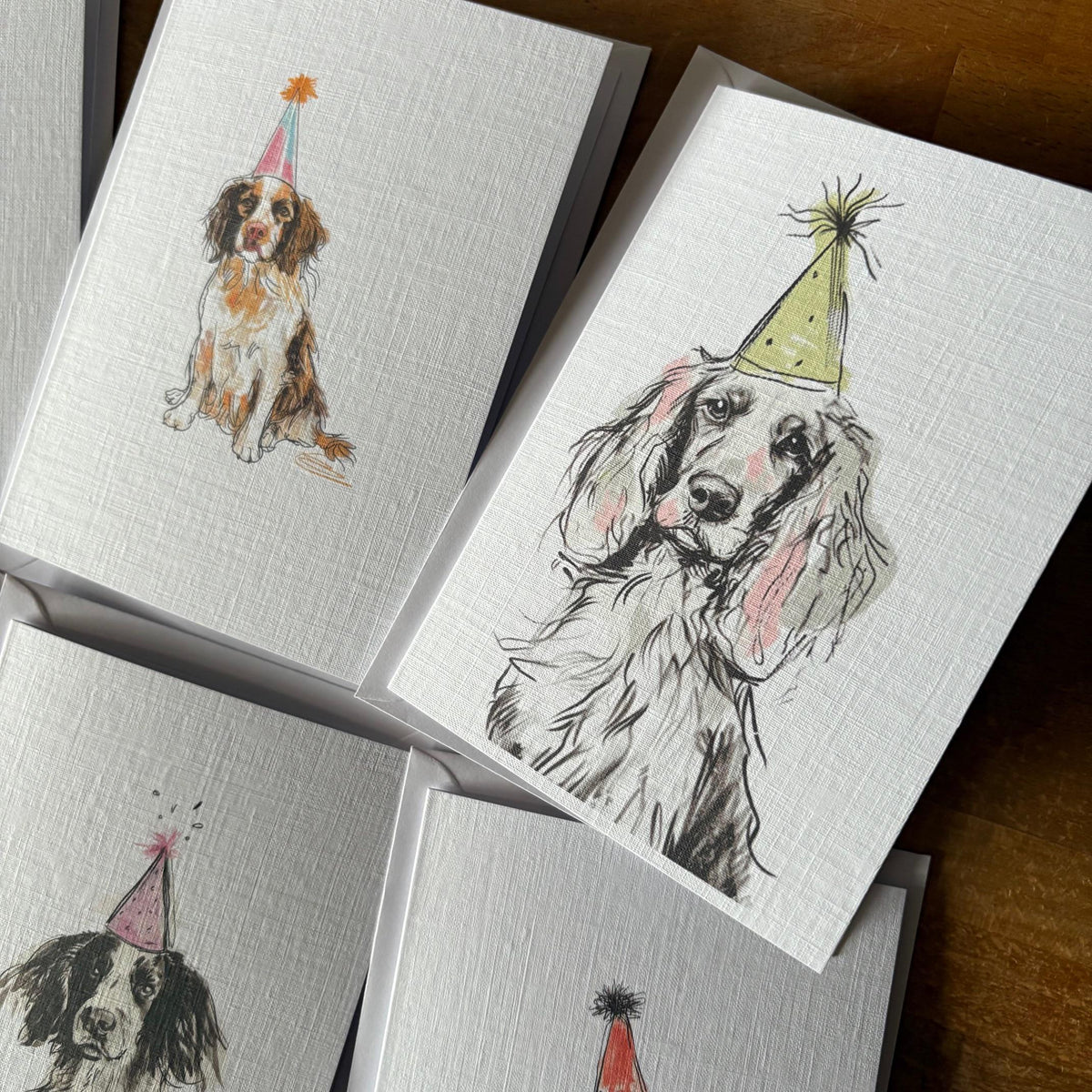 Watercolour Spaniel Notelets - Six Celebration Designs - photo 4