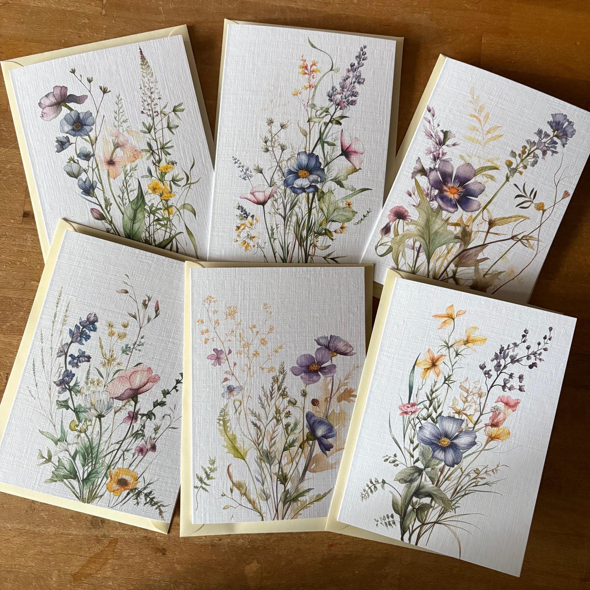 Watercolour Floral Notelets - Six Assorted Cards - photo 1