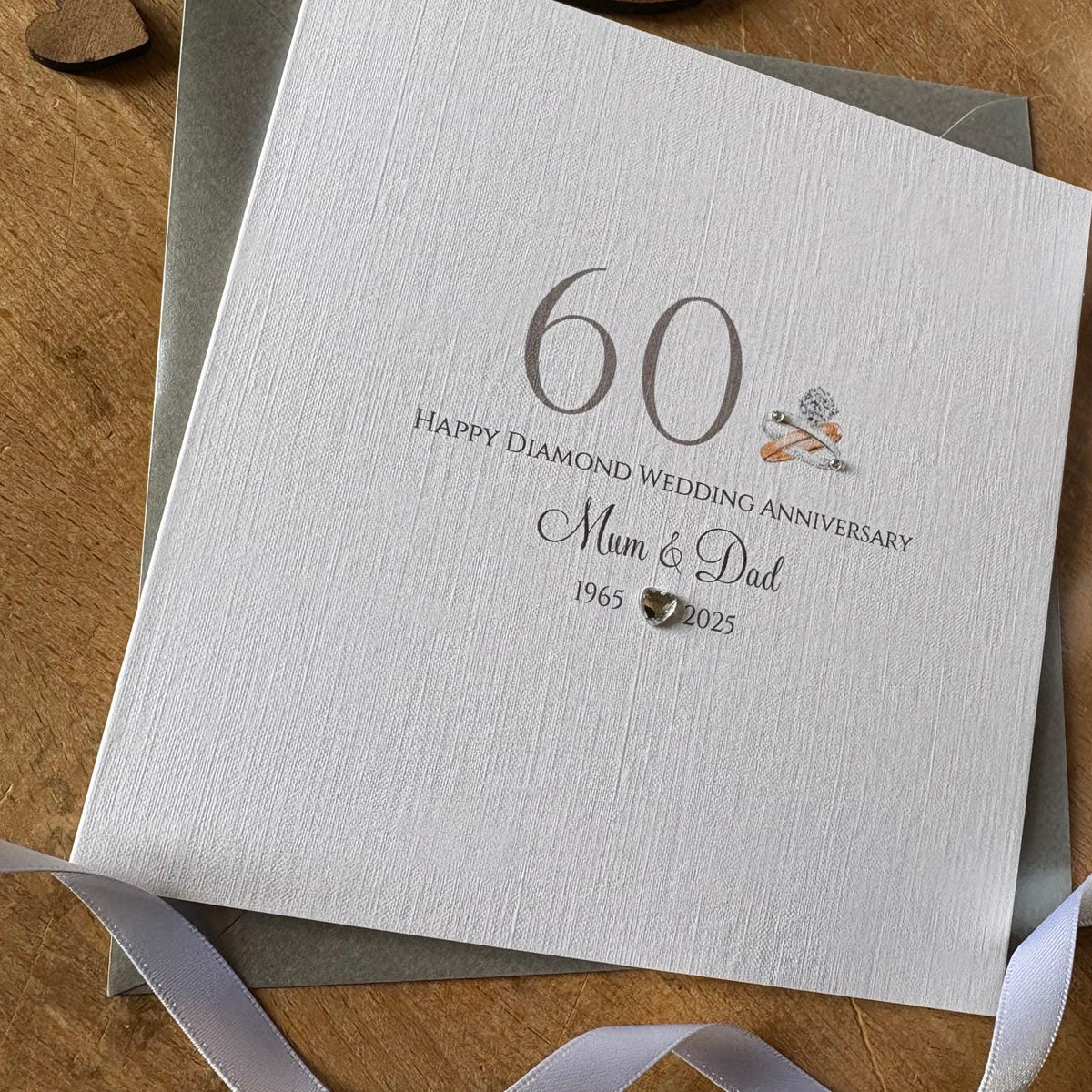 Personalised Diamond 60th Anniversary Card - Number & Ring - photo 2