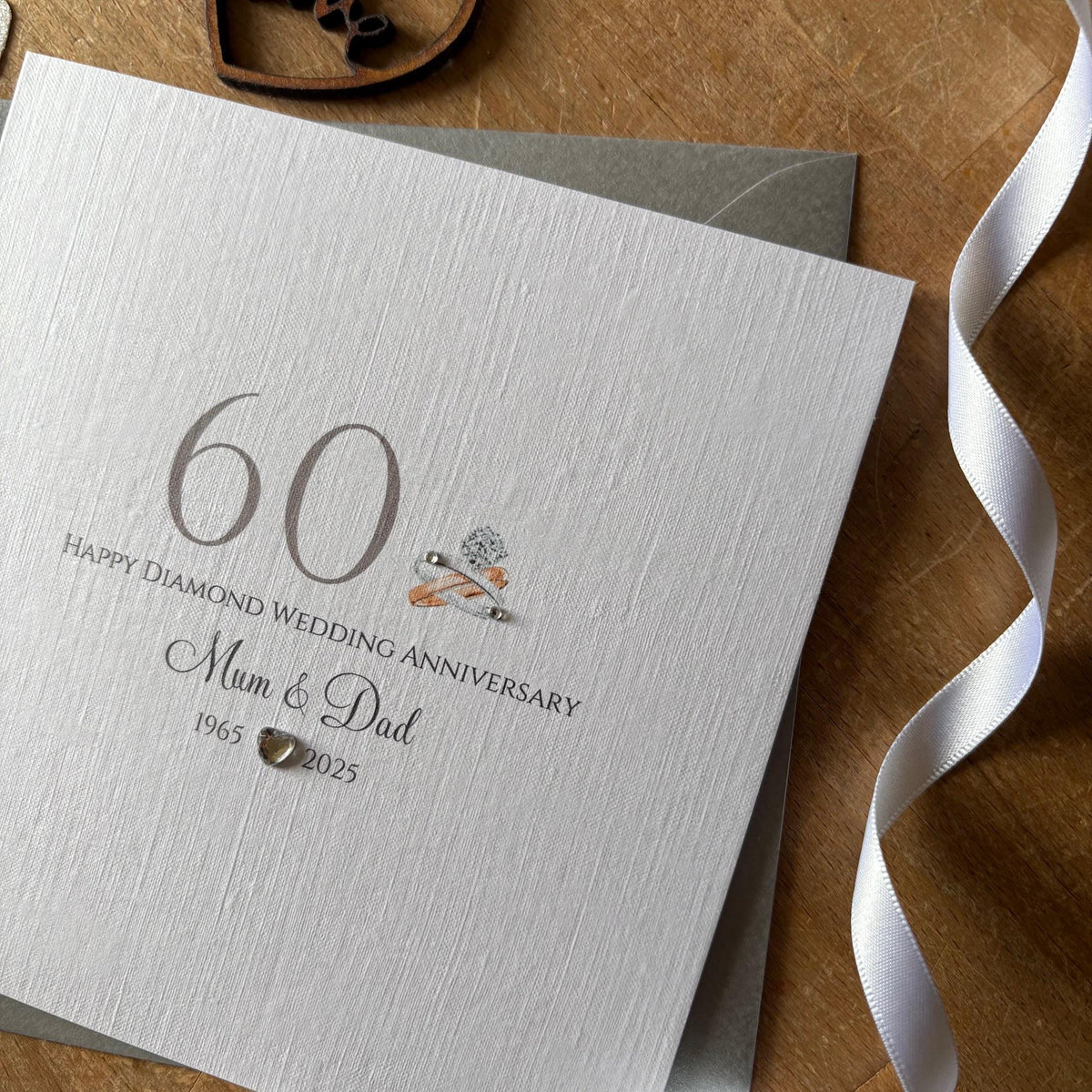 Personalised Diamond 60th Anniversary Card - Number & Ring - photo 4