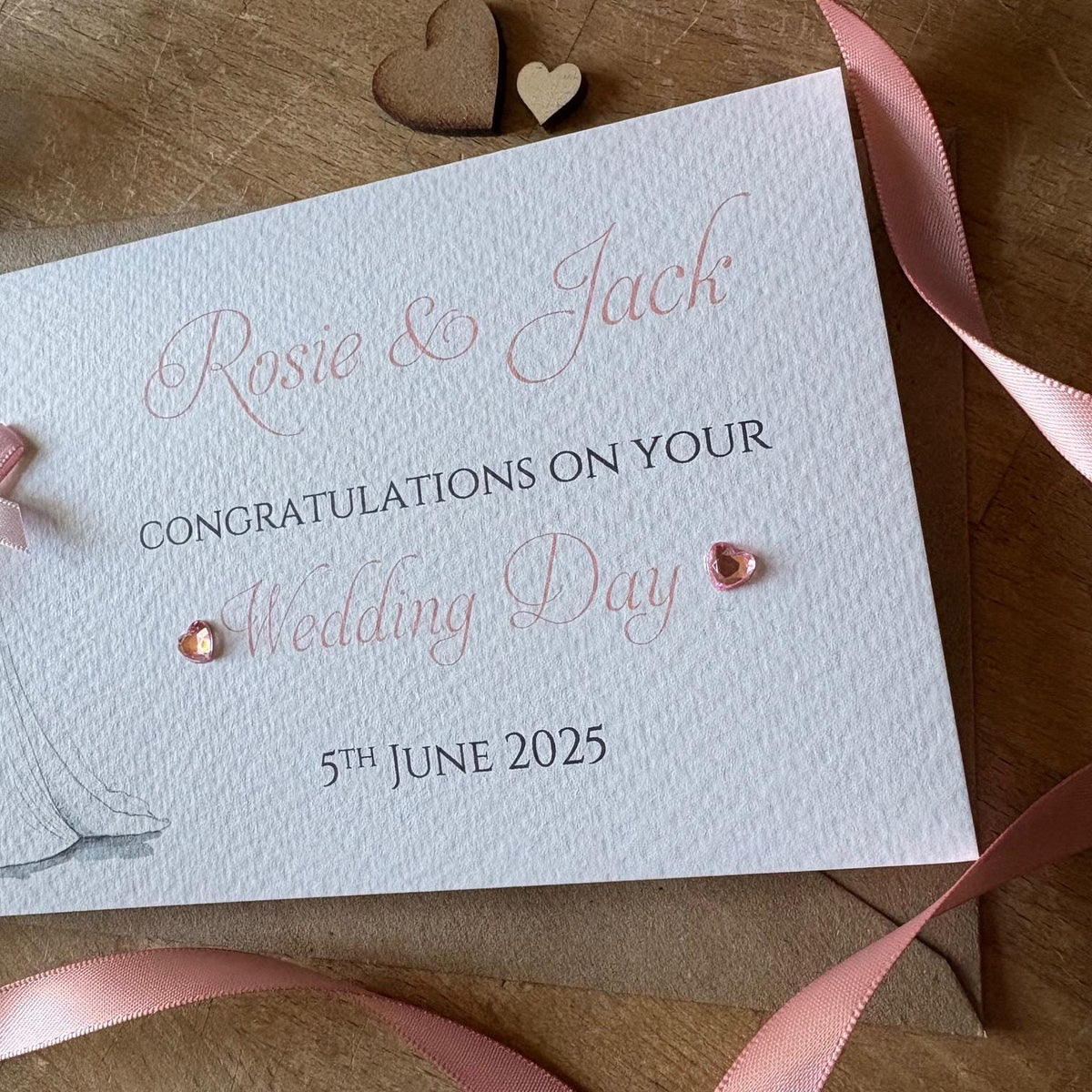 Personalised Wedding Money Wallet - Bridal Dress & Groom’s Suit - photo 4