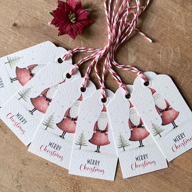 Christmas Gift Tags - Scandi Santa & Tree, Pack of 6 - photo 1
