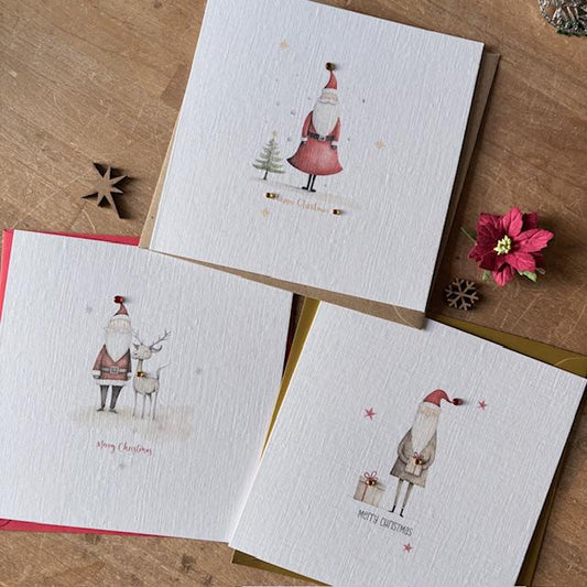 Scandi Santa & Christmas Tree Cards - Three Designs - photo 1
