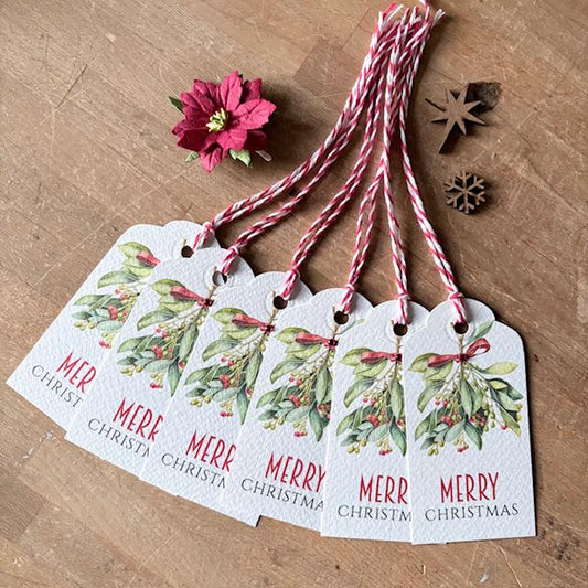 Christmas Gift Tags - Berries & Mistletoe, Pack of 6 - photo 1