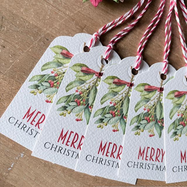 Christmas Gift Tags - Berries & Mistletoe, Pack of 6 - photo 2