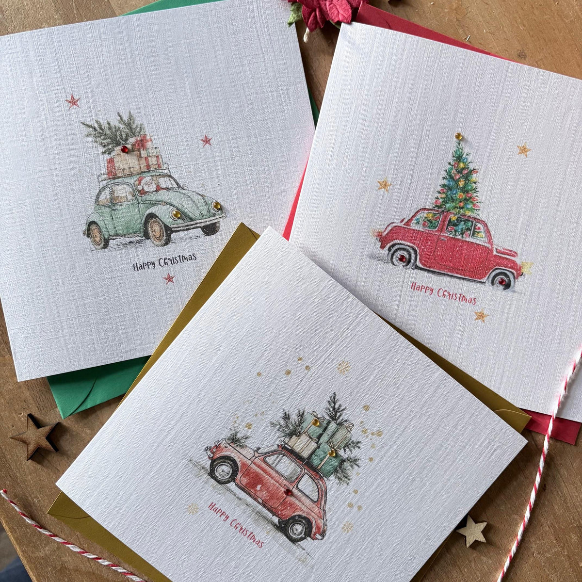 Christmas Car Cards with Crystals - Three Designs - photo 1