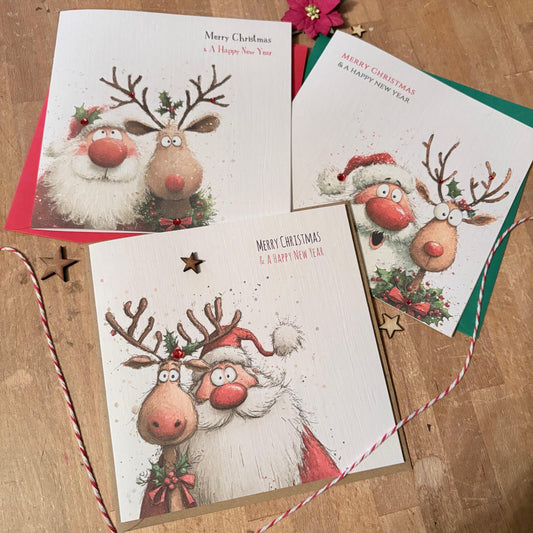 Funny Santa & Reindeer Christmas Cards - Three Designs - photo 1