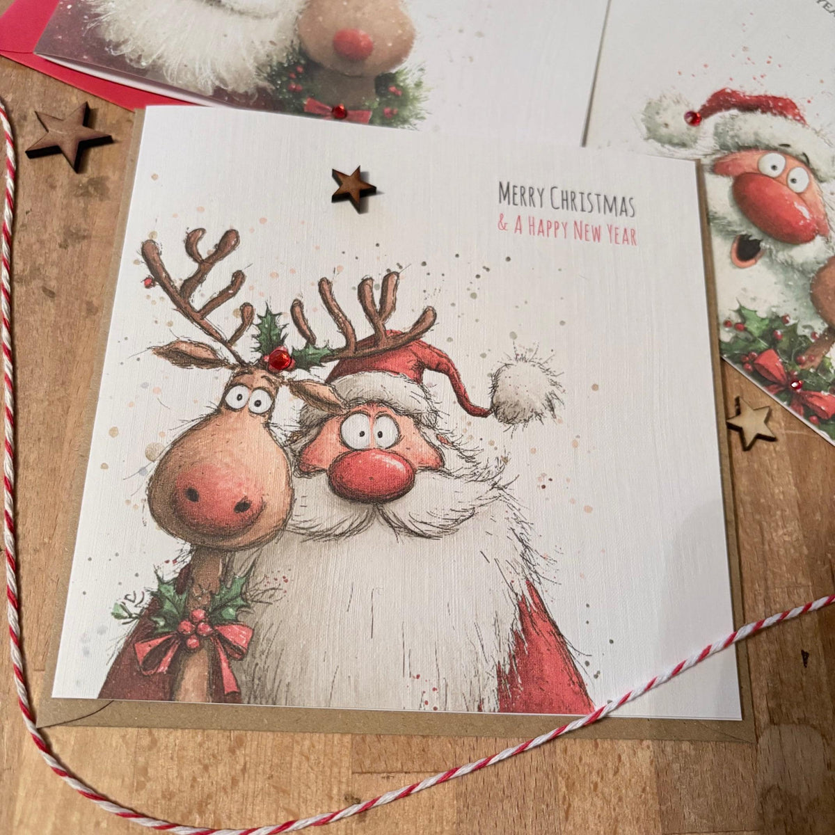 Funny Santa & Reindeer Christmas Cards - Three Designs - photo 2