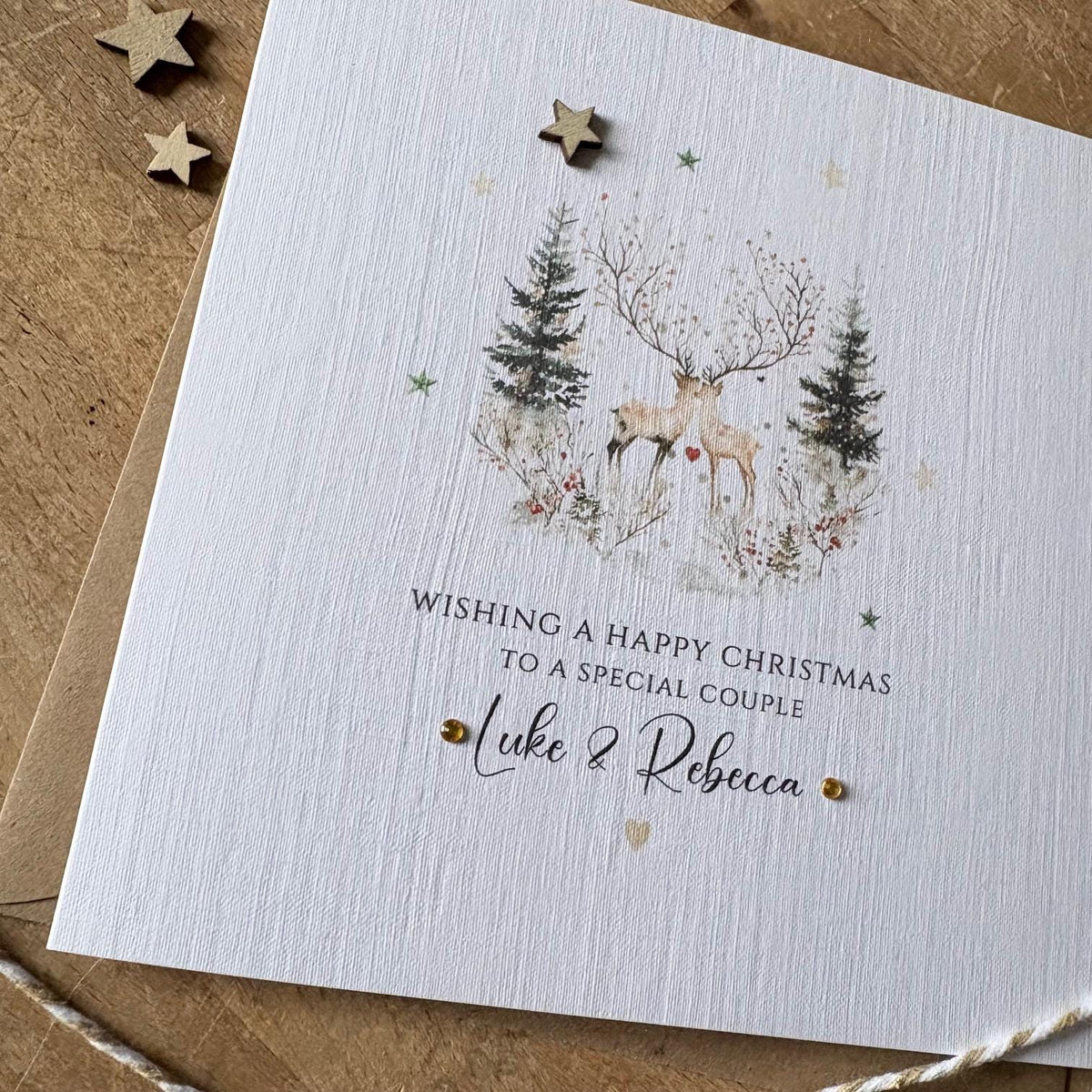 Personalised Christmas Card - Winter Deer for a Special Couple - photo 2