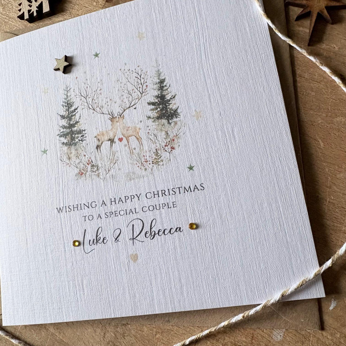 Personalised Christmas Card - Winter Deer for a Special Couple - photo 3