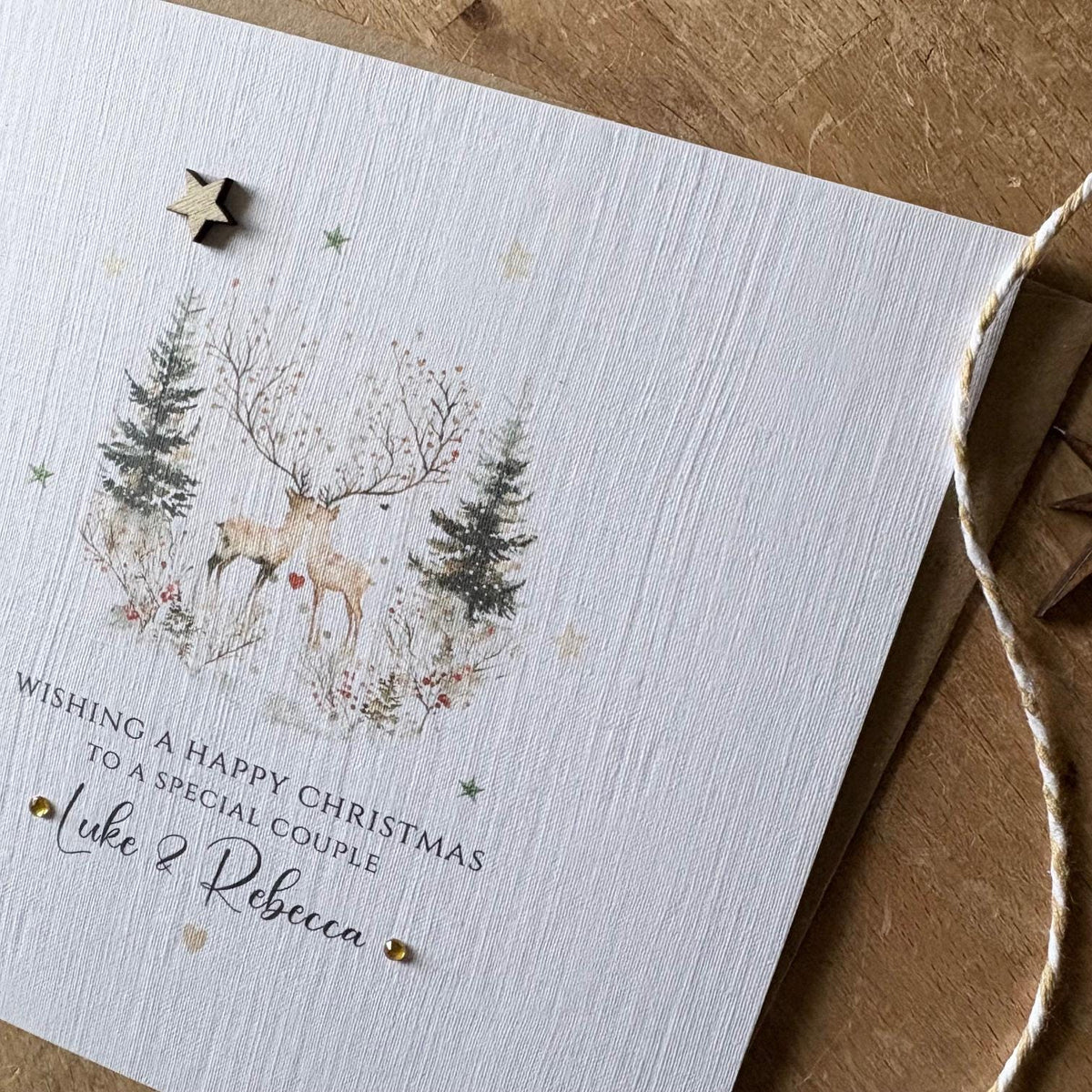 Personalised Christmas Card - Winter Deer for a Special Couple - photo 4