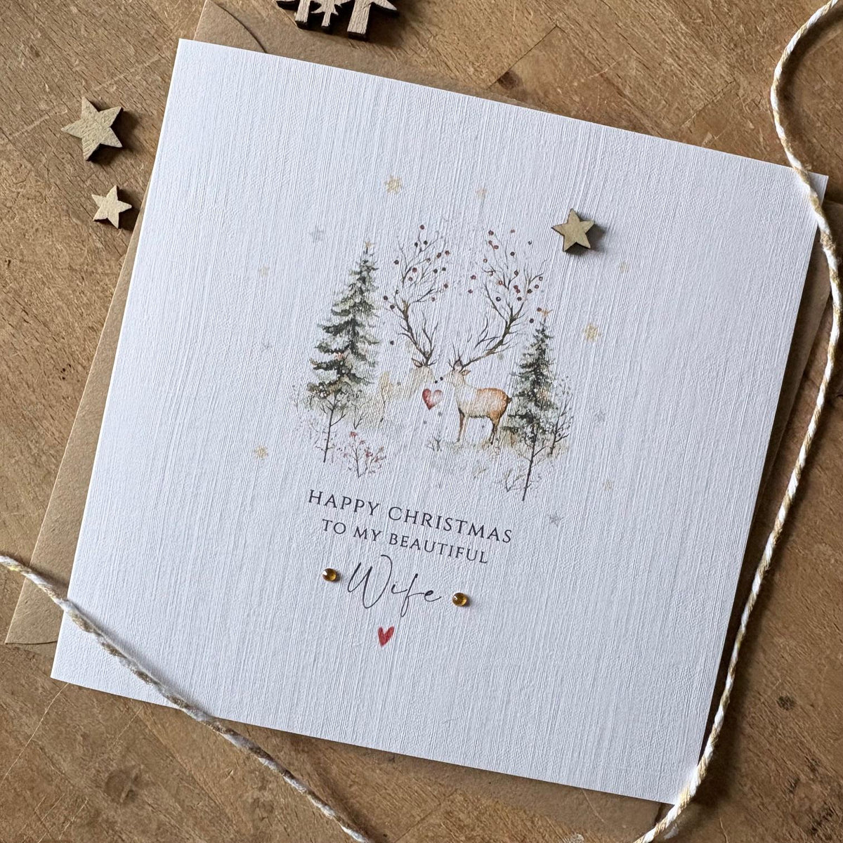 Personalised Christmas Card - Winter Deer for Your Partner - photo 1