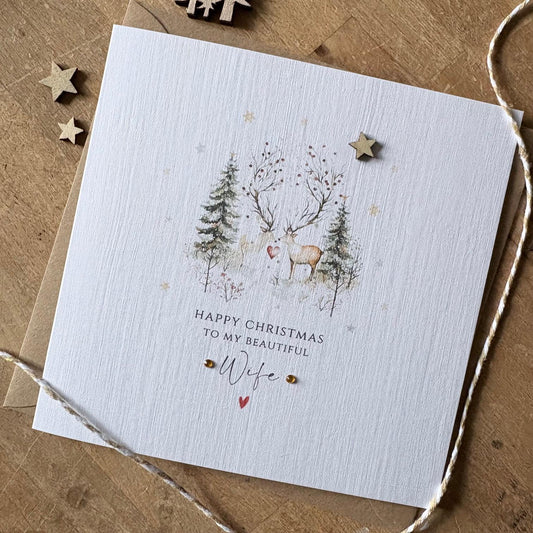 Personalised Christmas Card - Winter Deer for Your Partner - photo 1