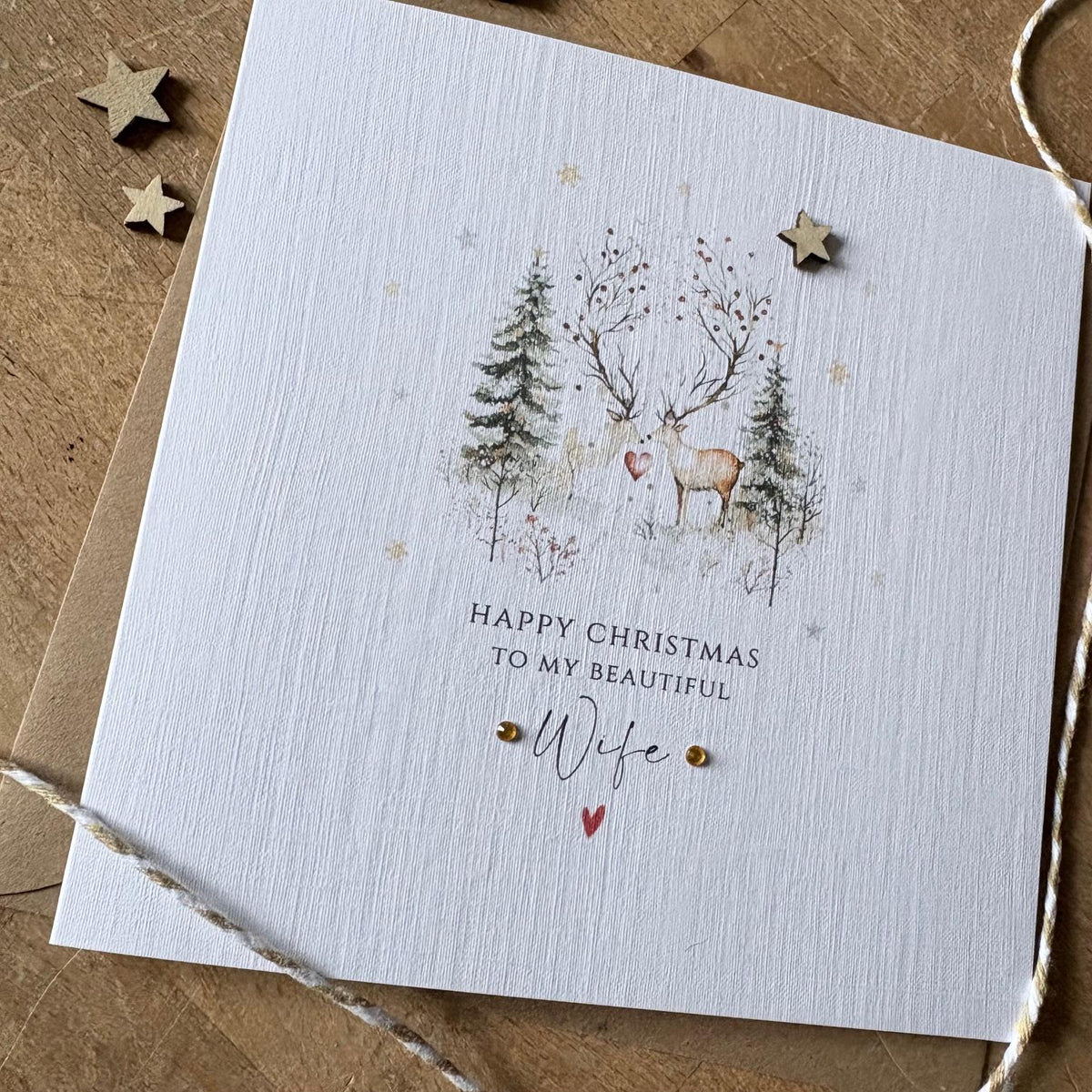 Personalised Christmas Card - Winter Deer for Your Partner - photo 2