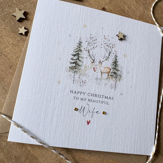 Personalised Christmas Card - Winter Deer for Your Partner - photo 2
