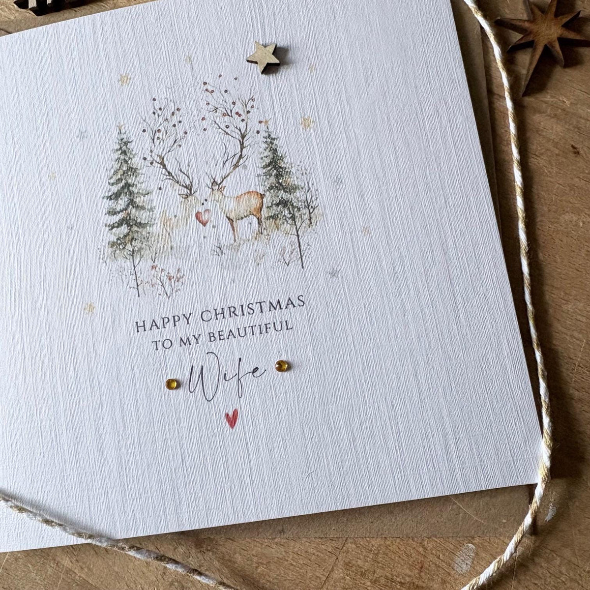 Personalised Christmas Card - Winter Deer for Your Partner - photo 3