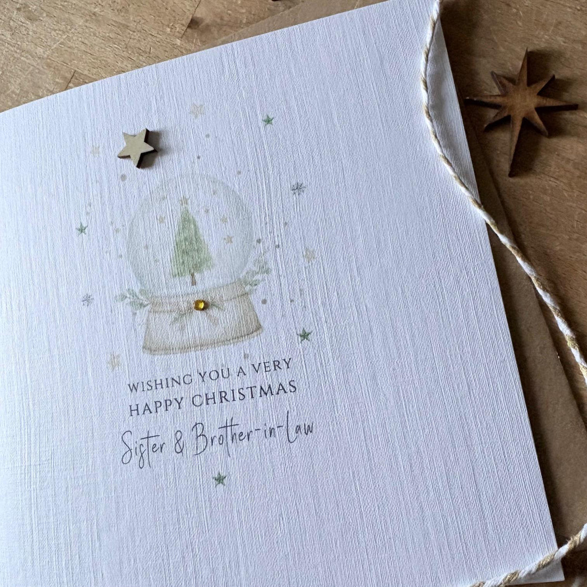Personalised Christmas Card - Snow Globe & Wooden Star - photo 4