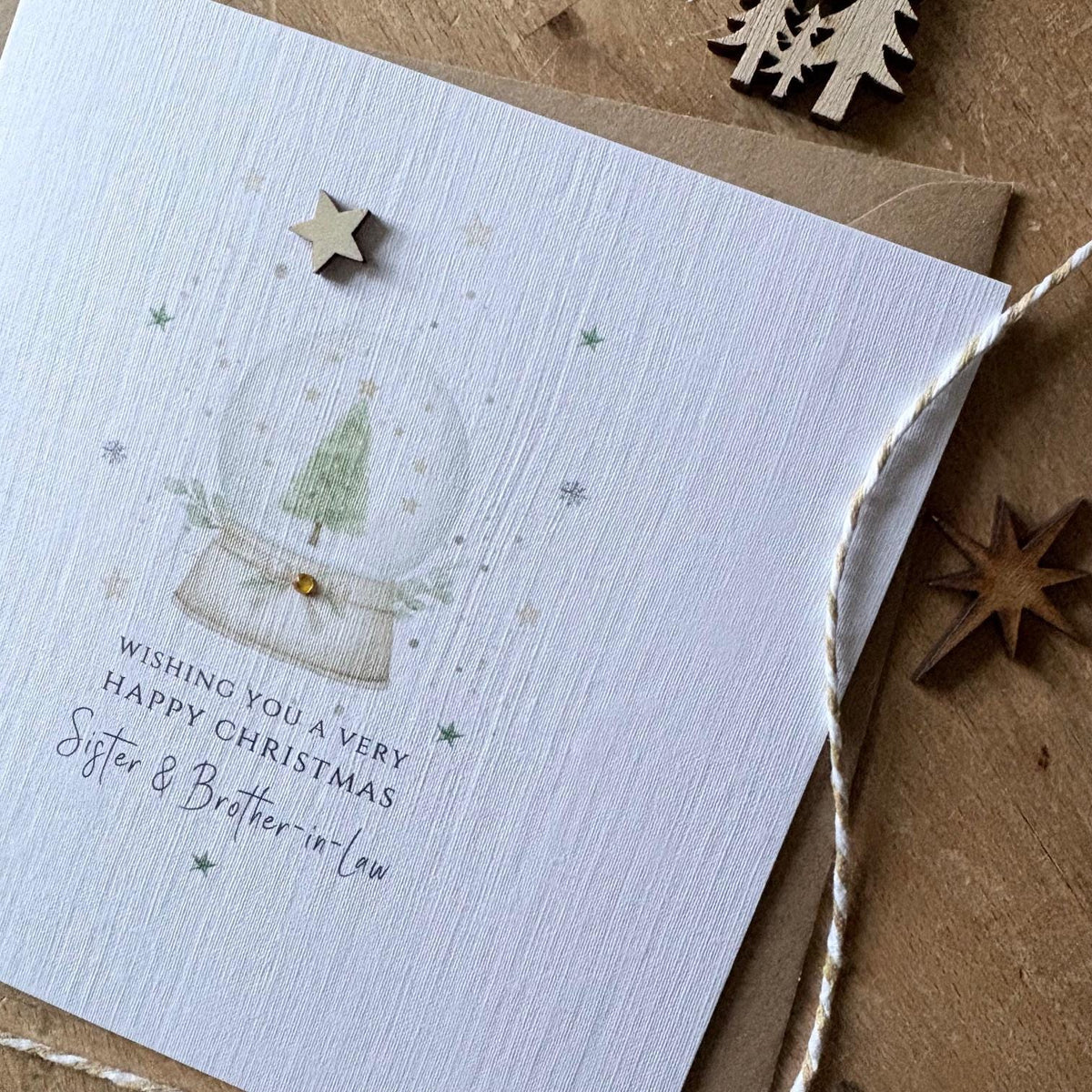 Personalised Christmas Card - Snow Globe & Wooden Star - photo 5
