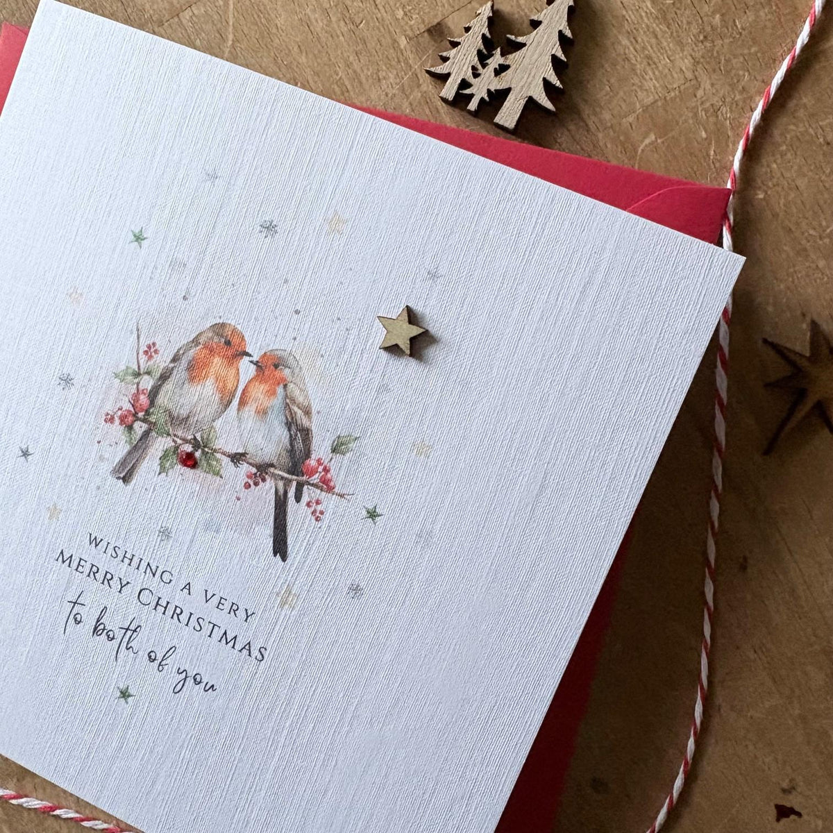 Personalised Christmas Card - Winter Robins for Both of You - photo 4