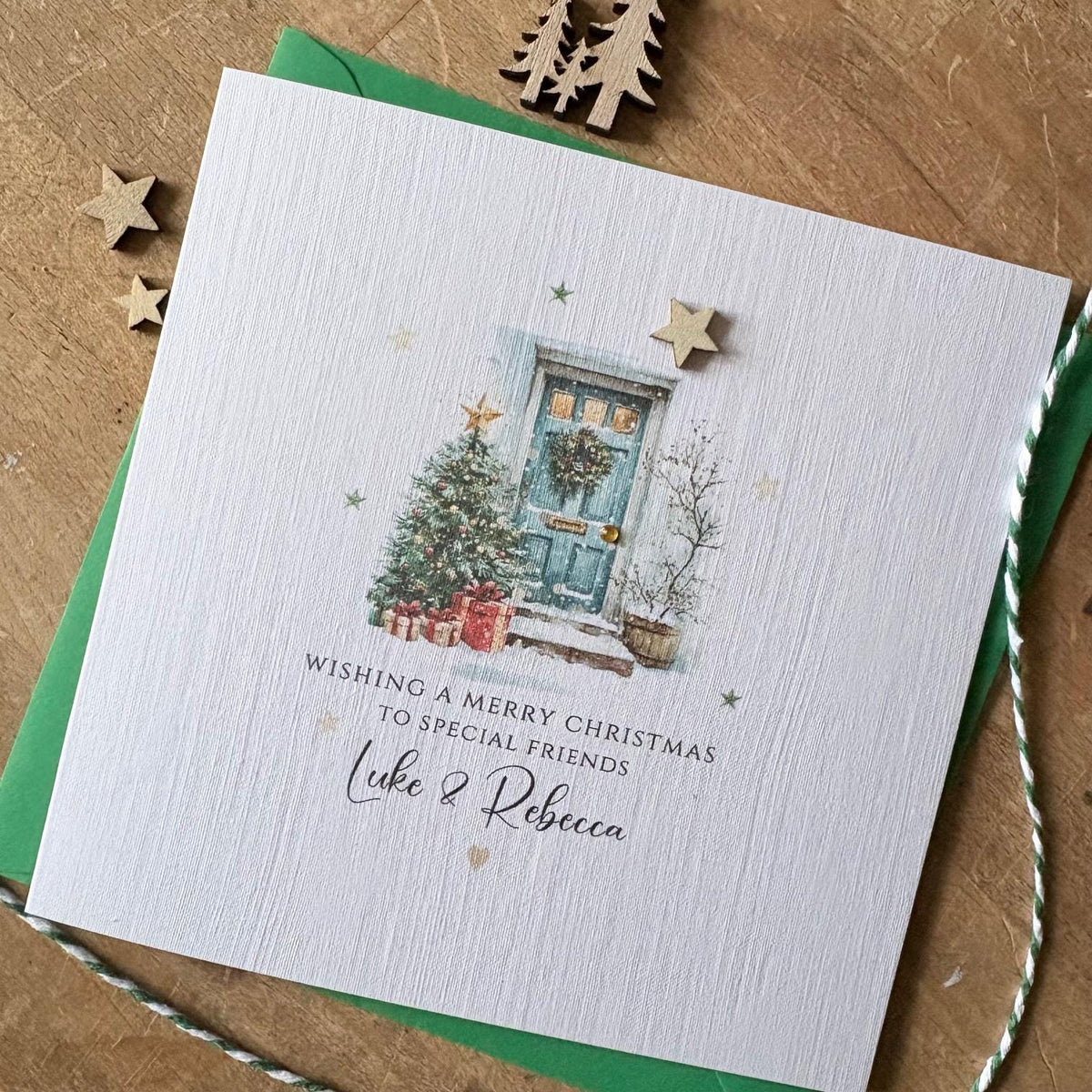 Personalised Christmas Card - Festive Door for Special Friends - photo 1