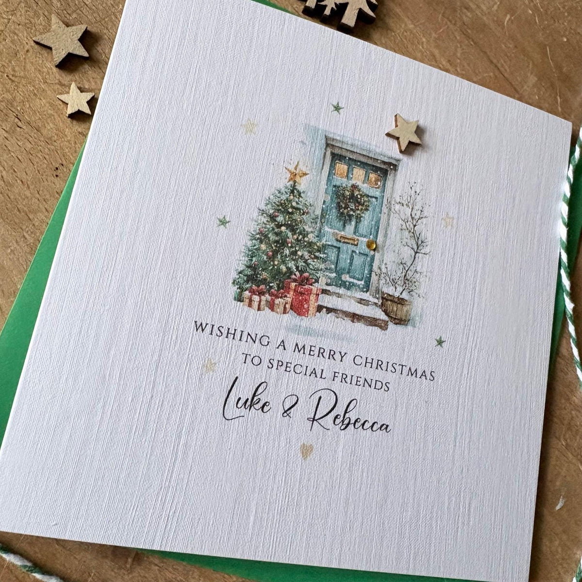 Personalised Christmas Card - Festive Door for Special Friends - photo 3