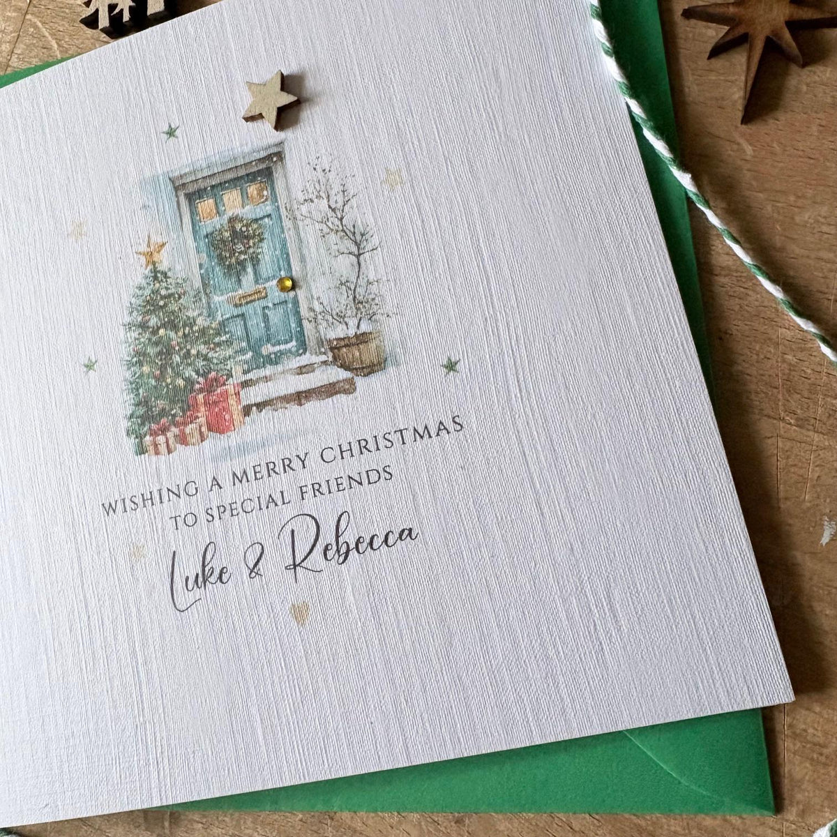 Personalised Christmas Card - Festive Door for Special Friends - photo 4
