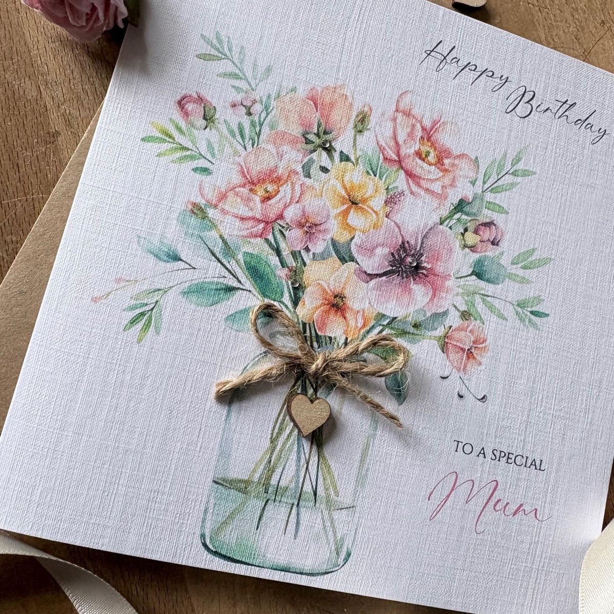 Personalised Birthday Card - Pastel Floral Bouquet - photo 2