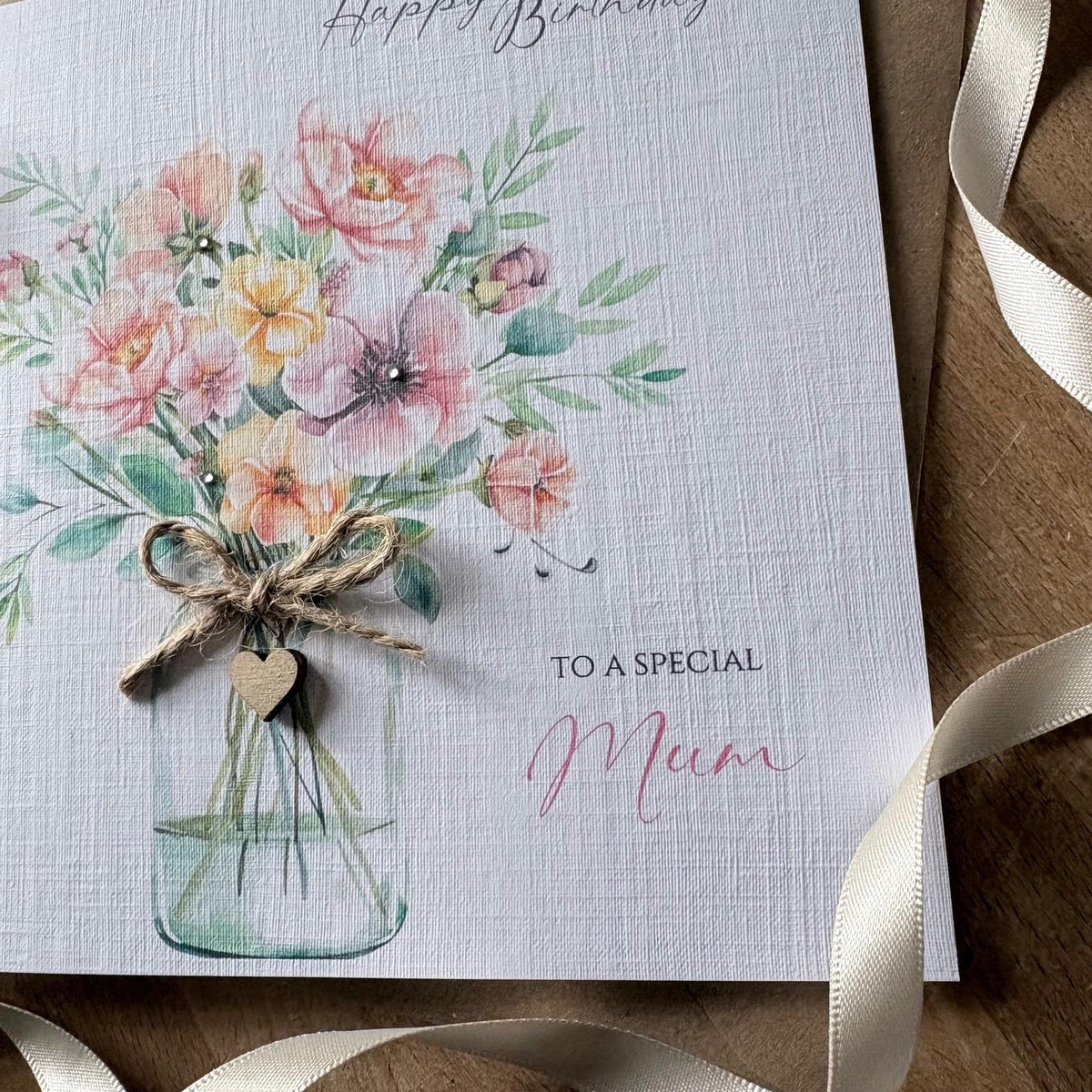 Personalised Birthday Card - Pastel Floral Bouquet - photo 3