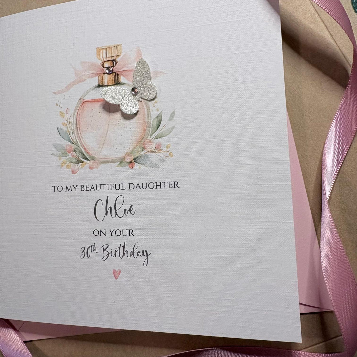 Personalised Birthday Card - Pink Perfume & Butterfly - photo 3