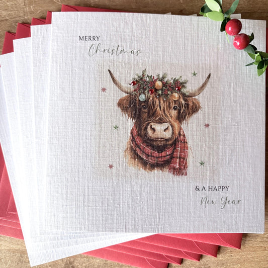 Highland Cow Christmas Cards with Crystals - photo 1