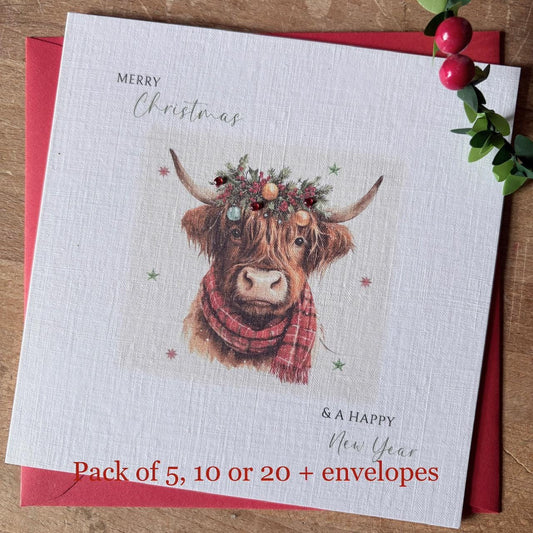 Highland Cow Christmas Cards with Crystals - photo 2