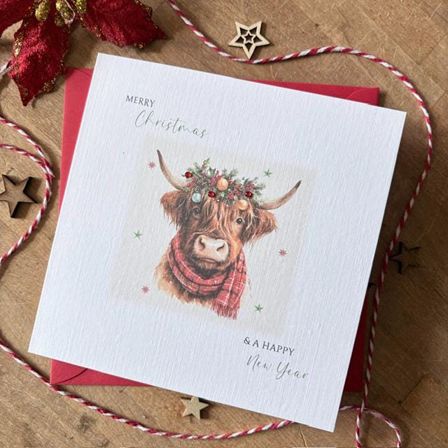 Highland Cow Christmas Cards with Crystals - photo 3