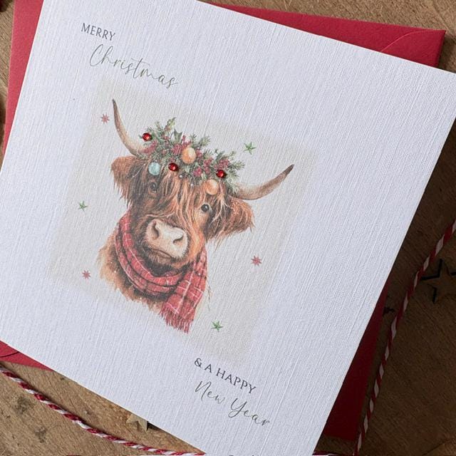 Highland Cow Christmas Cards with Crystals - photo 6
