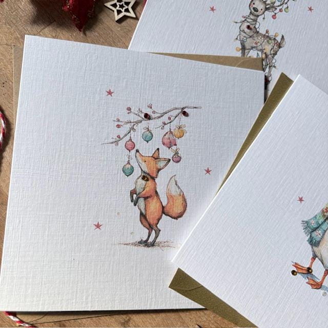 Fox, Goose & Reindeer Christmas Cards - Three Designs - photo 2
