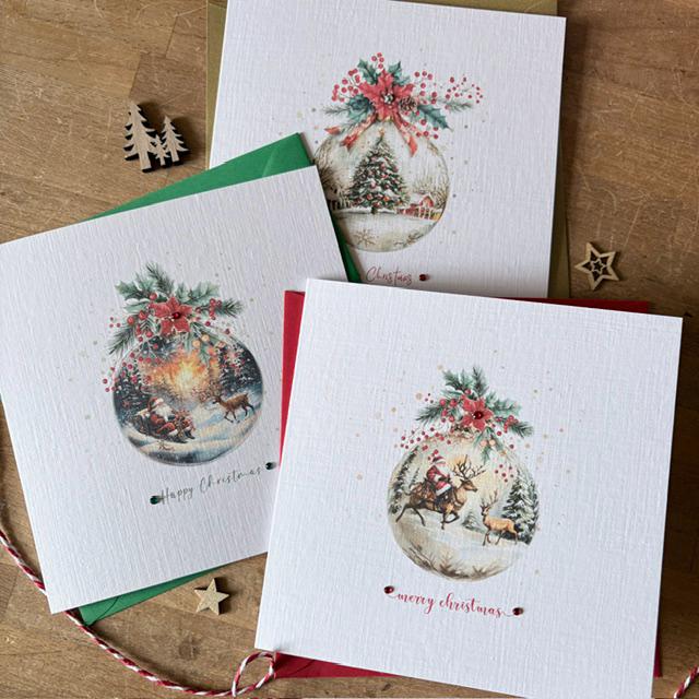 Christmas Bauble Cards with Crystals - Three Designs - photo 1