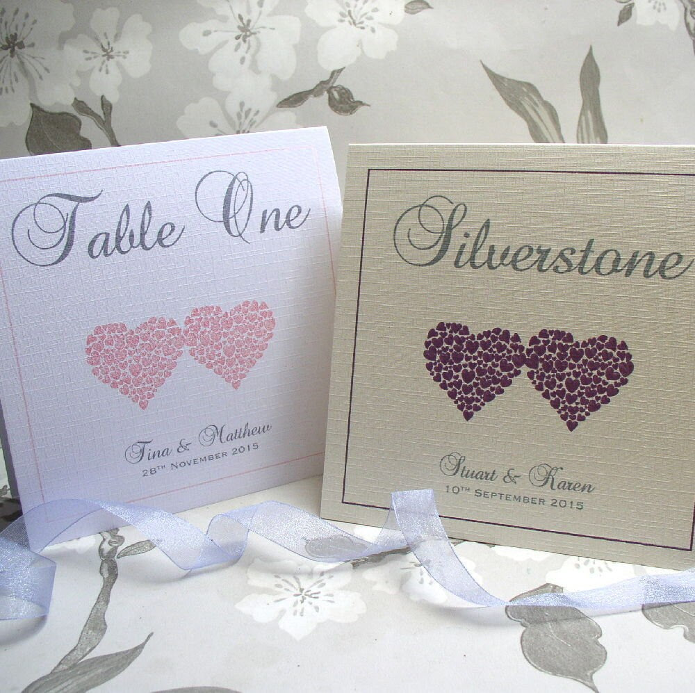 Personalised Wedding Table Numbers - Double-Sided Hearts - photo 6
