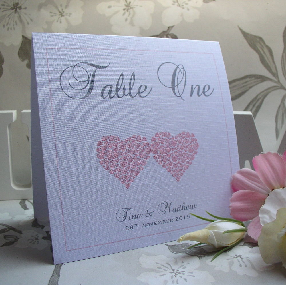 Personalised Wedding Table Numbers - Double-Sided Hearts - photo 7