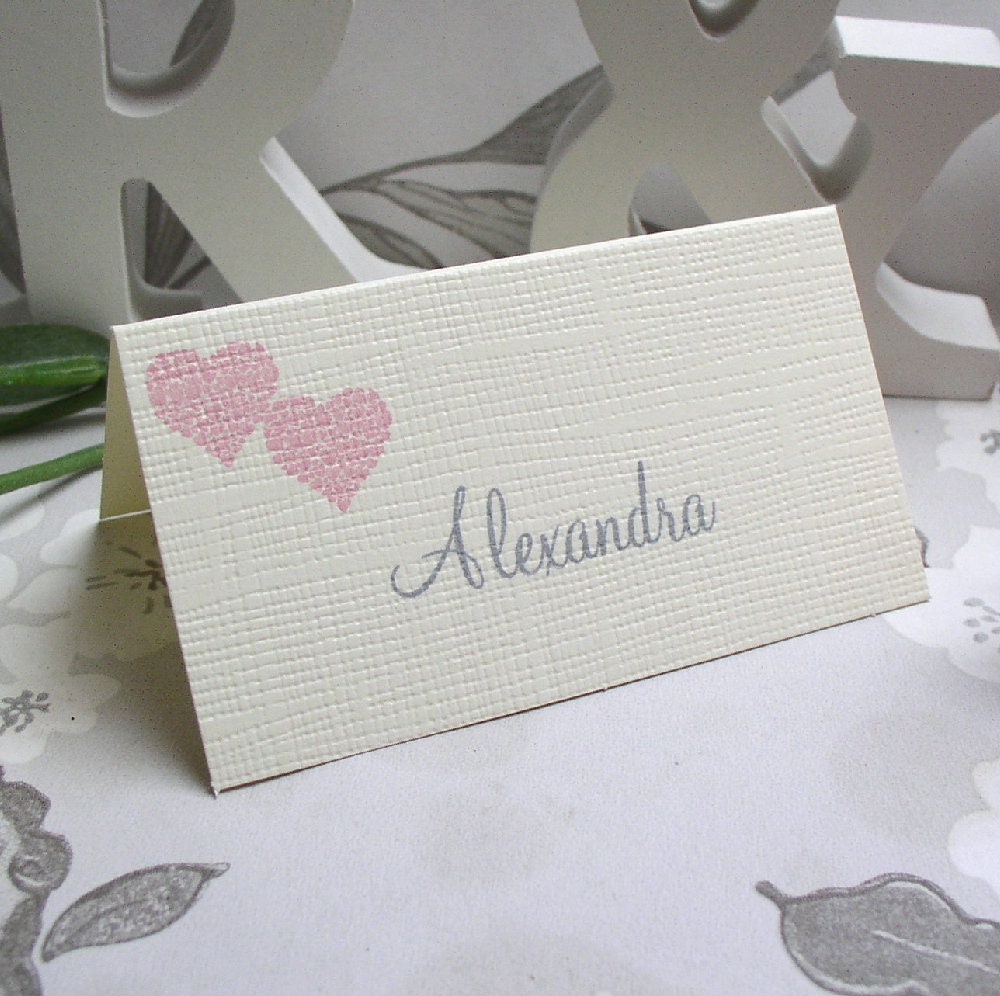 Personalised Wedding Place Cards - Two Hearts of Hearts - photo 1