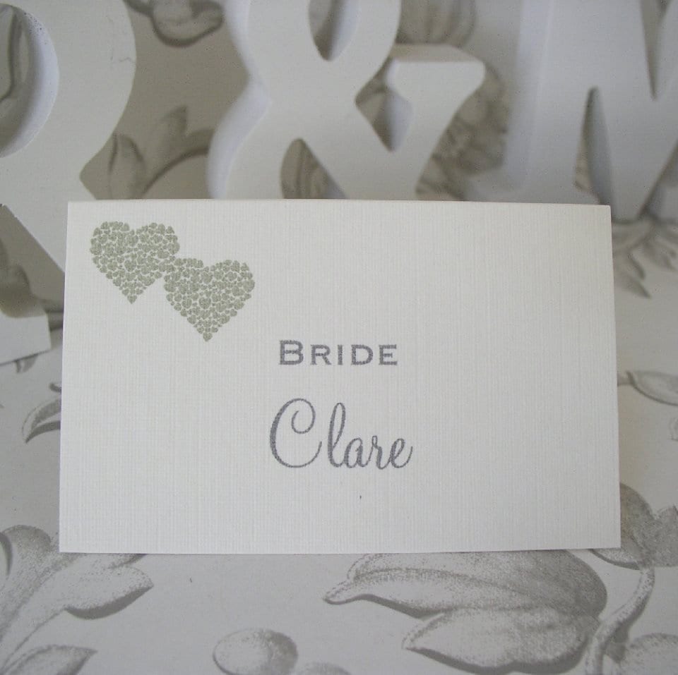 Personalised Wedding Place Cards - Two Hearts of Hearts - photo 4
