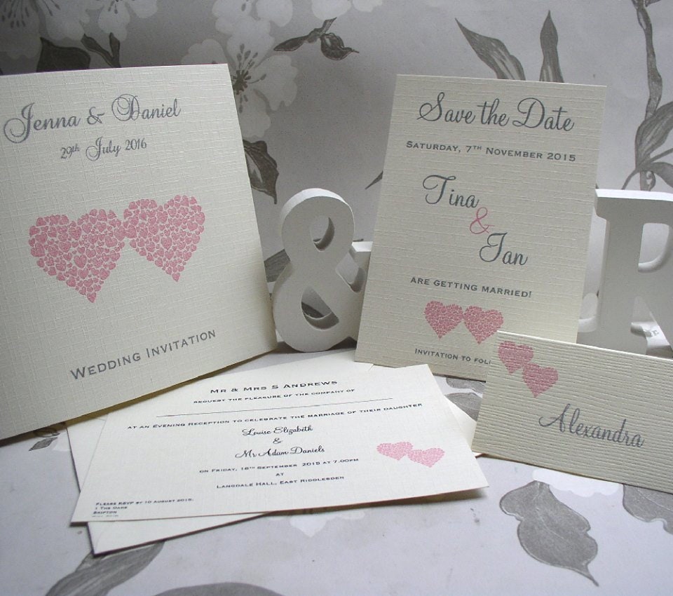 Personalised Wedding Menu Cards - Heart of Hearts, A5 - photo 3