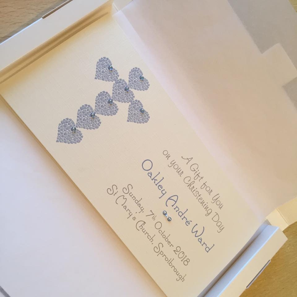 Personalised Christening Money Wallet - Heart Cross & Crystals - photo 2