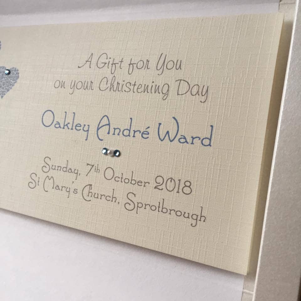 Personalised Christening Money Wallet - Heart Cross & Crystals - photo 3