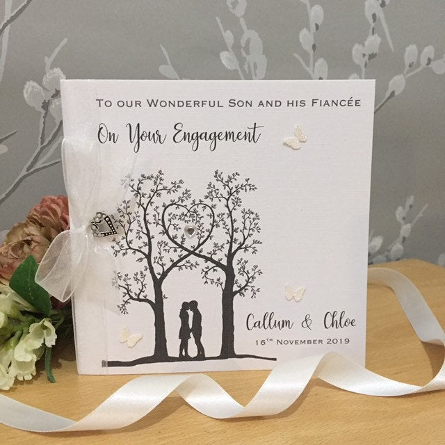 Personalised Engagement Card - Heart Tree & Charm - photo 1