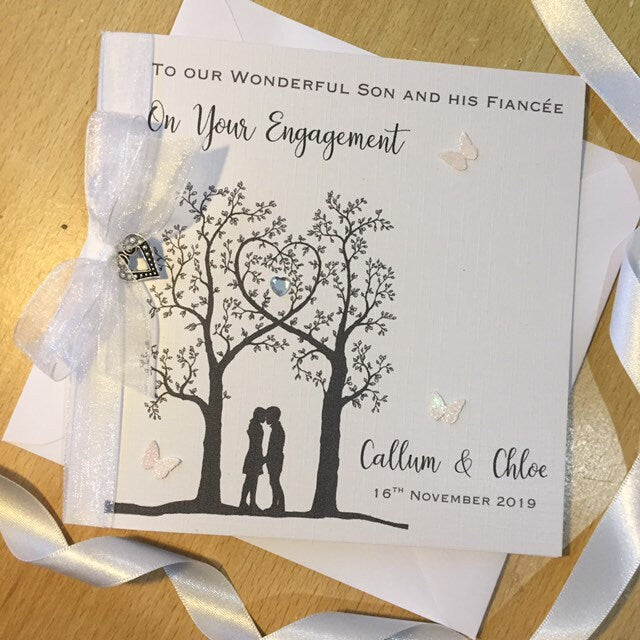 Personalised Engagement Card - Heart Tree & Charm - photo 2