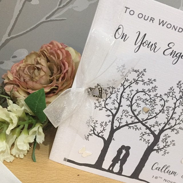 Personalised Engagement Card - Heart Tree & Charm - photo 3